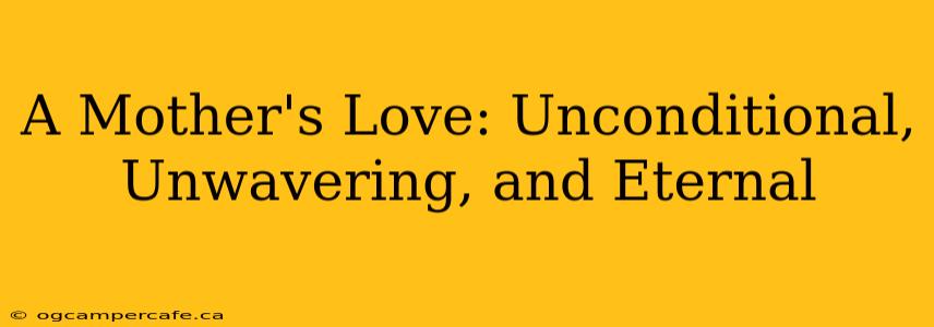 A Mother's Love: Unconditional, Unwavering, and Eternal