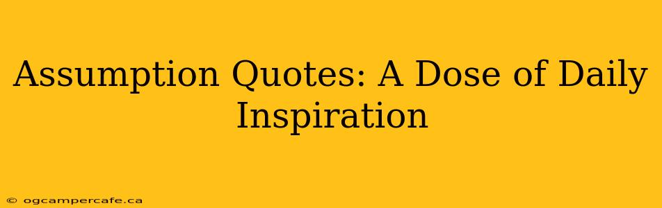 Assumption Quotes: A Dose of Daily Inspiration