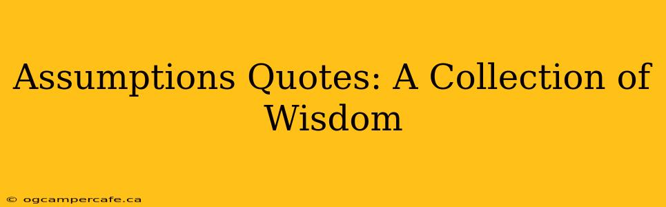 Assumptions Quotes: A Collection of Wisdom