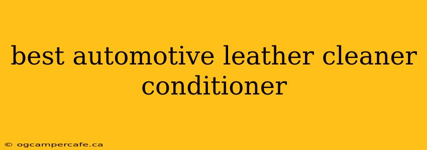 best automotive leather cleaner conditioner