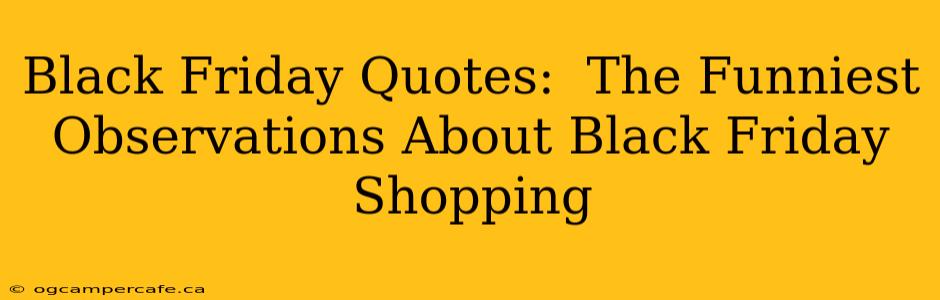 Black Friday Quotes:  The Funniest Observations About Black Friday Shopping