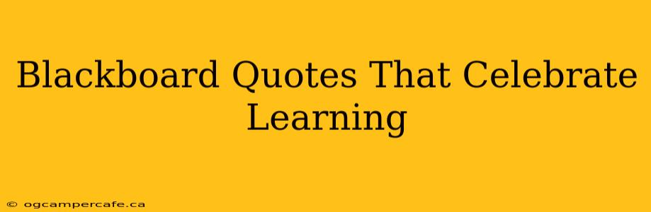 Blackboard Quotes That Celebrate Learning