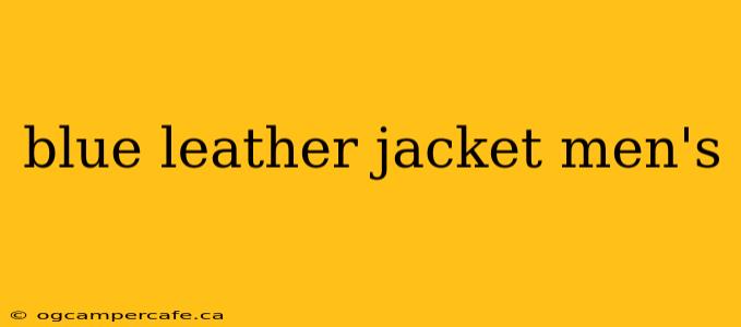 blue leather jacket men's