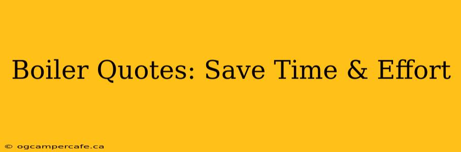Boiler Quotes: Save Time & Effort