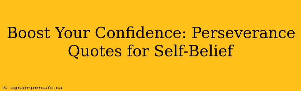 Boost Your Confidence: Perseverance Quotes for Self-Belief