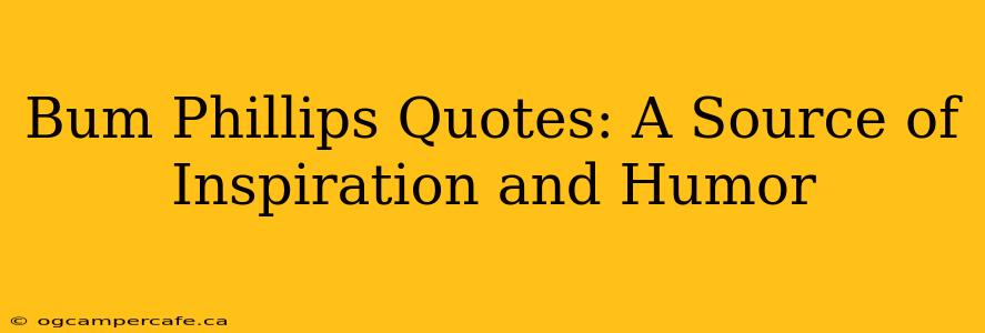 Bum Phillips Quotes: A Source of Inspiration and Humor