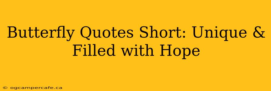 Butterfly Quotes Short: Unique & Filled with Hope