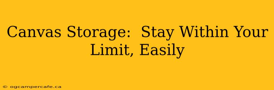 Canvas Storage:  Stay Within Your Limit, Easily