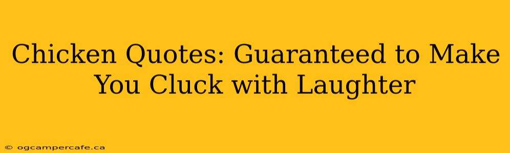 Chicken Quotes: Guaranteed to Make You Cluck with Laughter