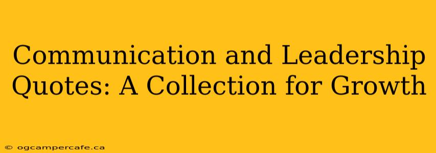 Communication and Leadership Quotes: A Collection for Growth