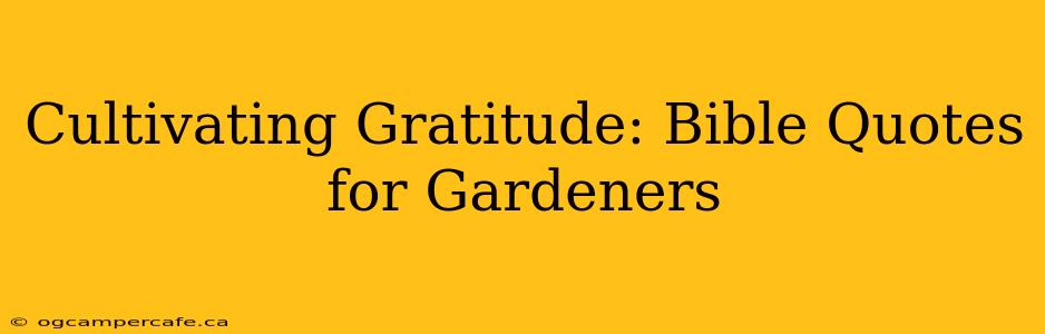 Cultivating Gratitude: Bible Quotes for Gardeners