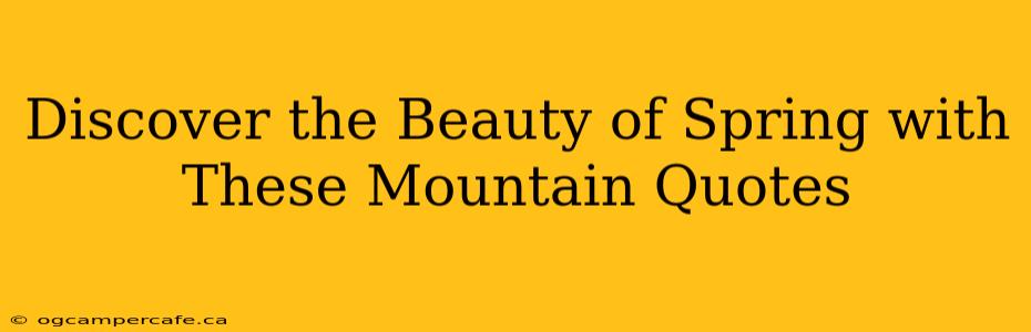 Discover the Beauty of Spring with These Mountain Quotes
