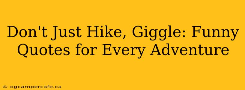 Don't Just Hike, Giggle: Funny Quotes for Every Adventure