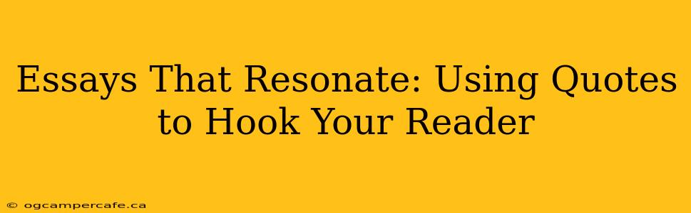 Essays That Resonate: Using Quotes to Hook Your Reader