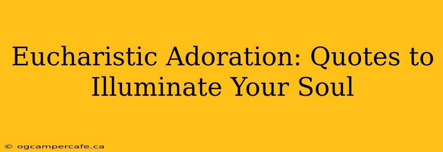 Eucharistic Adoration: Quotes to Illuminate Your Soul