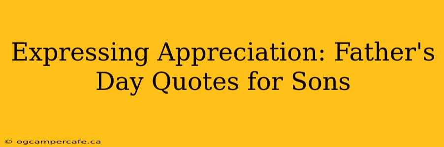 Expressing Appreciation: Father's Day Quotes for Sons