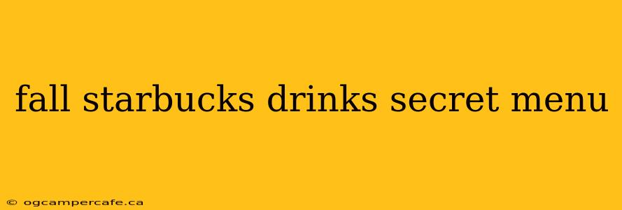 fall starbucks drinks secret menu