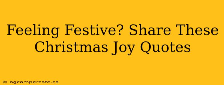 Feeling Festive? Share These Christmas Joy Quotes