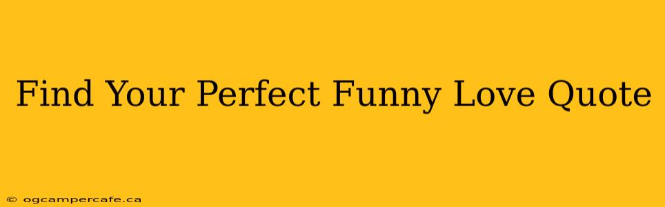 Find Your Perfect Funny Love Quote