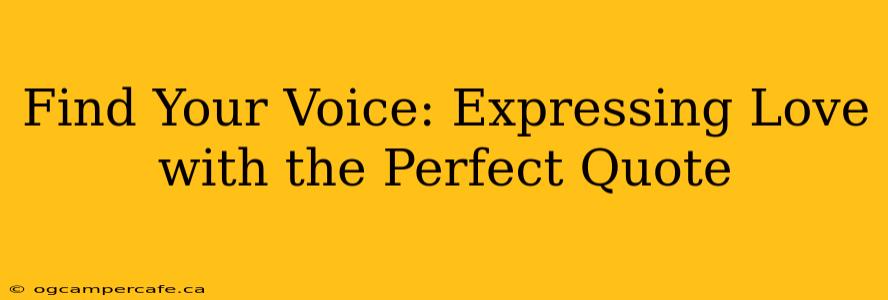 Find Your Voice: Expressing Love with the Perfect Quote