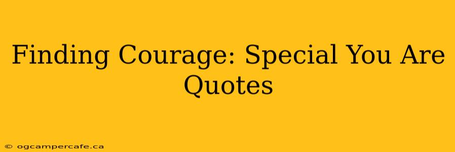 Finding Courage: Special You Are Quotes