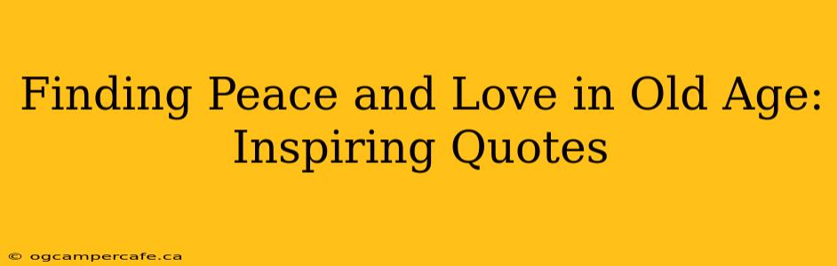 Finding Peace and Love in Old Age: Inspiring Quotes