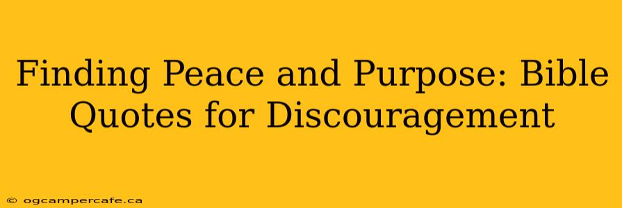 Finding Peace and Purpose: Bible Quotes for Discouragement