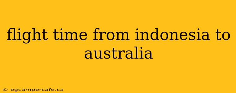 flight time from indonesia to australia