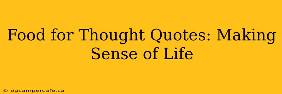 Food for Thought Quotes: Making Sense of Life