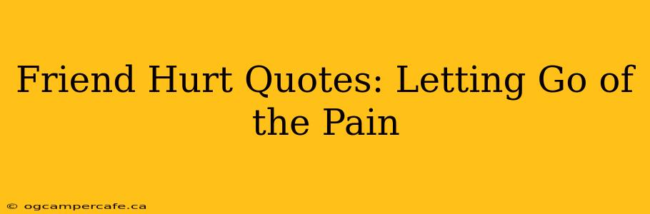 Friend Hurt Quotes: Letting Go of the Pain