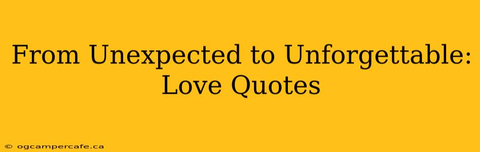 From Unexpected to Unforgettable: Love Quotes