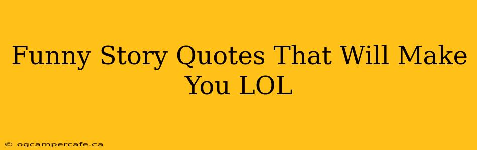 Funny Story Quotes That Will Make You LOL