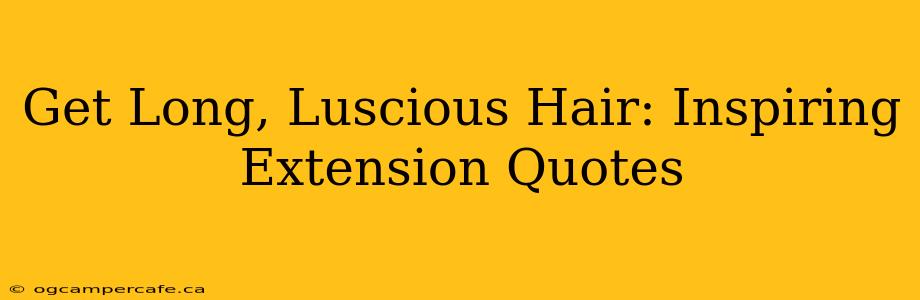 Get Long, Luscious Hair: Inspiring Extension Quotes