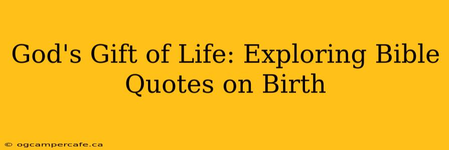 God's Gift of Life: Exploring Bible Quotes on Birth