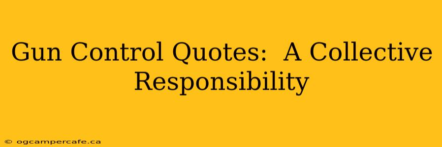 Gun Control Quotes:  A Collective Responsibility