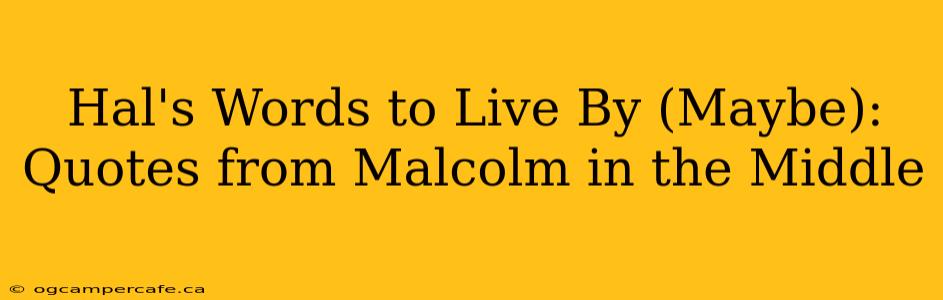 Hal's Words to Live By (Maybe):  Quotes from Malcolm in the Middle
