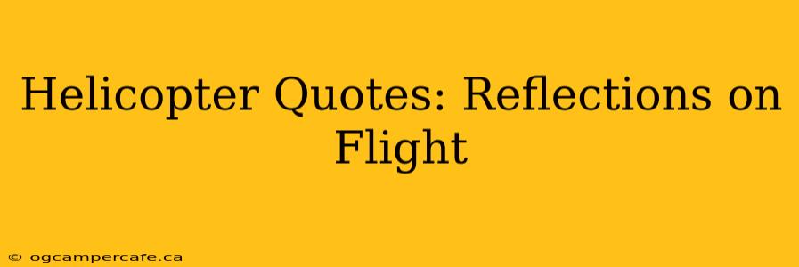 Helicopter Quotes: Reflections on Flight