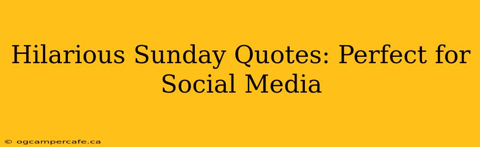 Hilarious Sunday Quotes: Perfect for Social Media