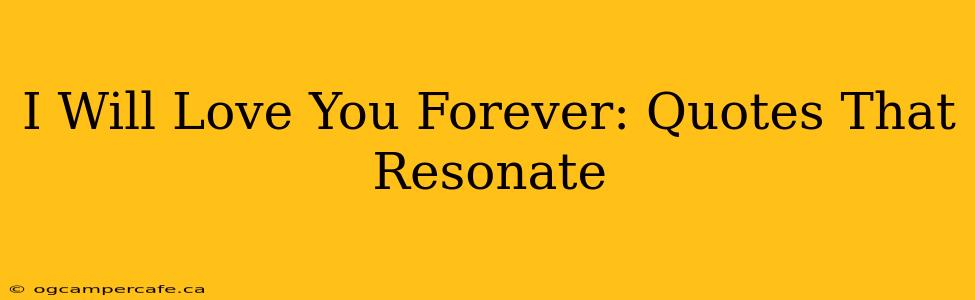I Will Love You Forever: Quotes That Resonate