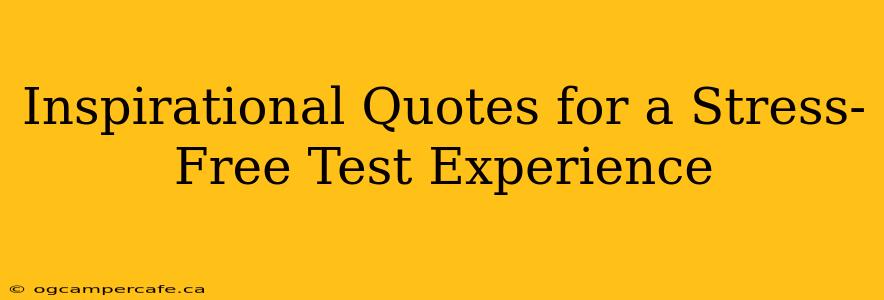 Inspirational Quotes for a Stress-Free Test Experience