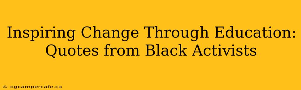 Inspiring Change Through Education: Quotes from Black Activists