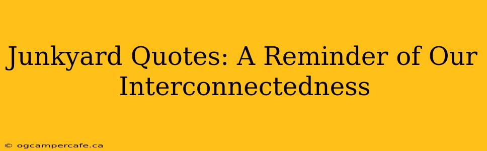 Junkyard Quotes: A Reminder of Our Interconnectedness