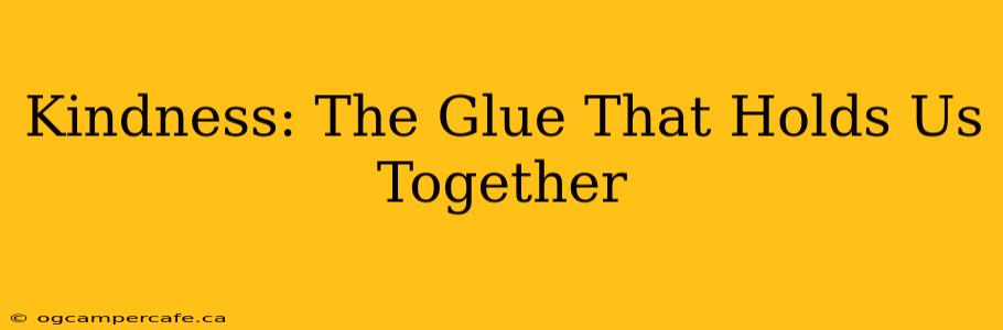 Kindness: The Glue That Holds Us Together