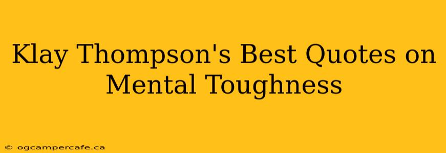 Klay Thompson's Best Quotes on Mental Toughness