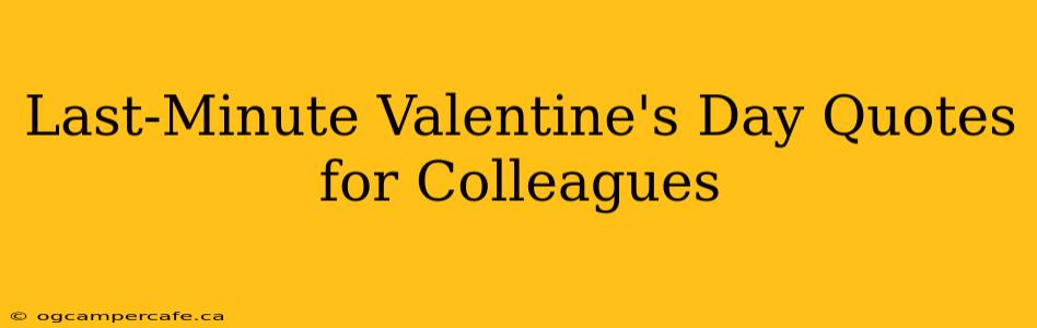 Last-Minute Valentine's Day Quotes for Colleagues