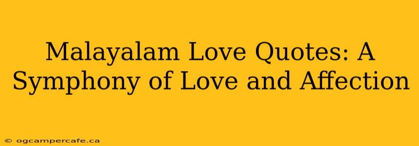 Malayalam Love Quotes: A Symphony of Love and Affection
