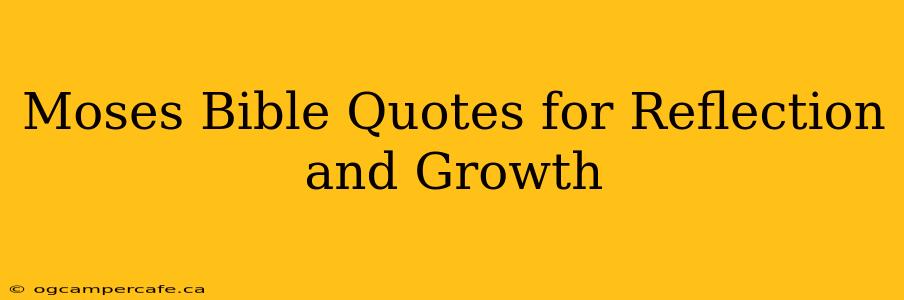 Moses Bible Quotes for Reflection and Growth