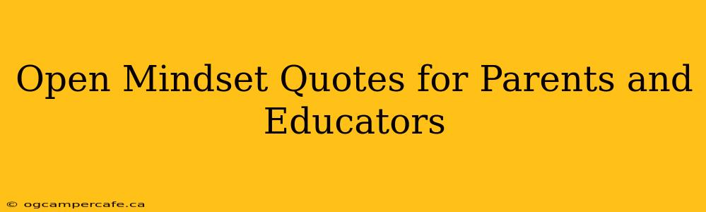 Open Mindset Quotes for Parents and Educators