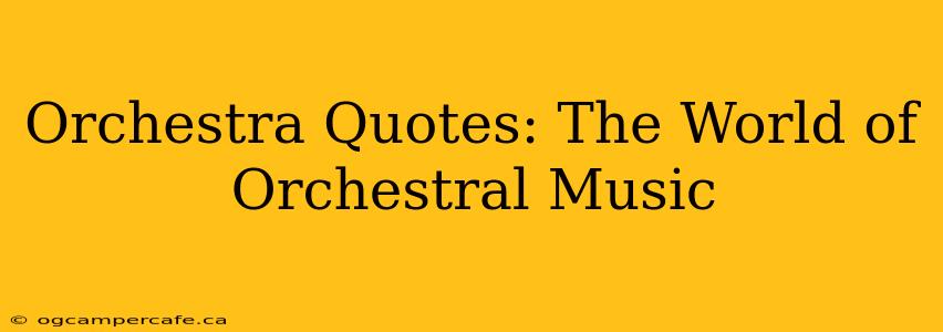 Orchestra Quotes: The World of Orchestral Music