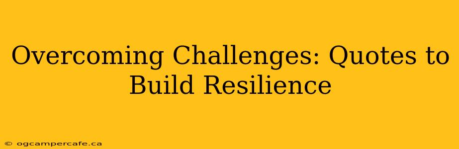 Overcoming Challenges: Quotes to Build Resilience